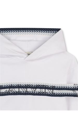 white cotton hoodie LANVIN KIDS | N30369N48